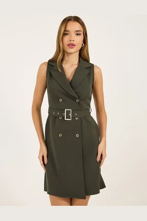 Styli Women Double Breasted Belted Blazer Mini Dress
