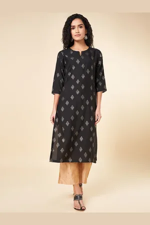 Pantaloons Women Geometric Printed Flared Sleeves Sequinned Kurta