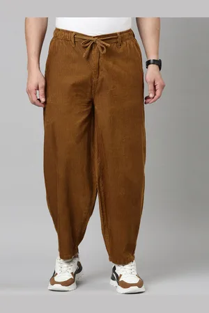 CINOCCI Men Loose Fit Corduroy Trousers