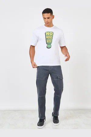 Styli Men Washed Cargo Relax Fit Jeans