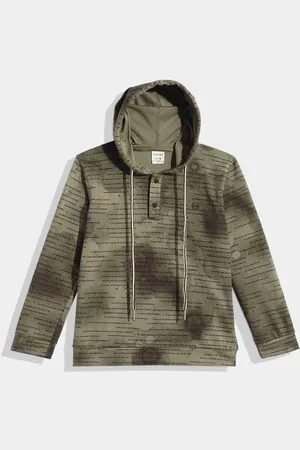CAVIO Boys Typography Printed Hooded Sweatshirt