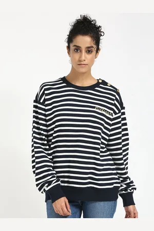 Tommy Hilfiger Women Striped Round Neck Sweatshirt
