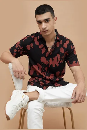 Lifestyle Men Spread Collar Abstract Printed Casual Shirt