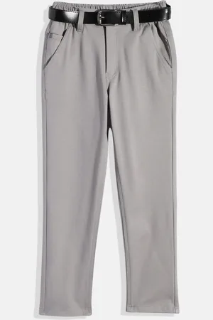 CAVIO Boys Wrinkle Free Chambray Trousers With Belt