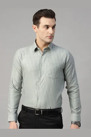 HANCOCK Men Standard Slim Fit Opaque Striped Wrinkle Ressistant Formal Shirt
