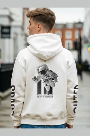 Bewakoof Gardenia ALF Outer Space Graphic Printed Oversized Hoodie