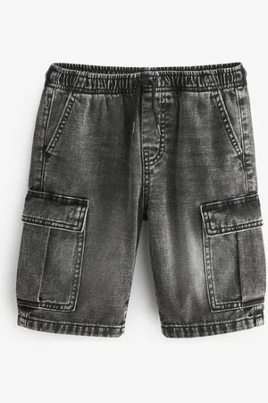 Next Boys Washed Pure Cotton Denim Cargo Shorts