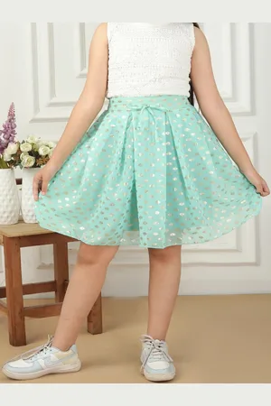 BAESD Girls Foil Printed Flared Mini Skirt