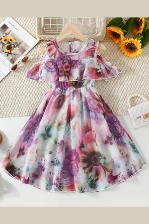 Miss & Chief Embellished Georgette A-Line Dress