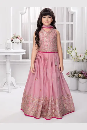 Tiny Kingdom Girls Embroidered Ready to Wear Lehenga & Blouse With Dupatta