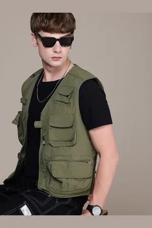 Roadster The Life Co. Pockets Details Collarless Sleeveless Tailored Jacket