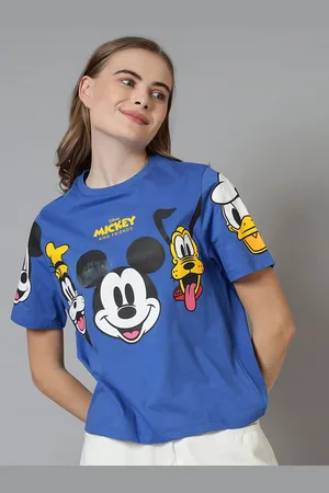 Free Authority Women Graphic Printed Round Neck Cotton Mickey & Friends T-shirt