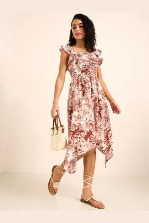 Pantaloons Women Floral Printed Flutter Sleeve Empire Dress