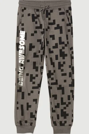 Lifestyle Boys Printed Pure Cotton Mid Rise Joggers