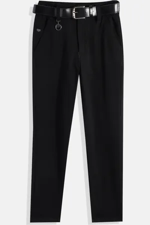 CAVIO Boys Wrinkle Free Chambray Trousers With Belt