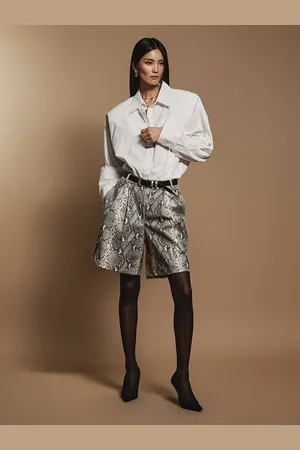 BAESD Women Oversized Fit Spread Collar Solid Cotton Casual Shirt