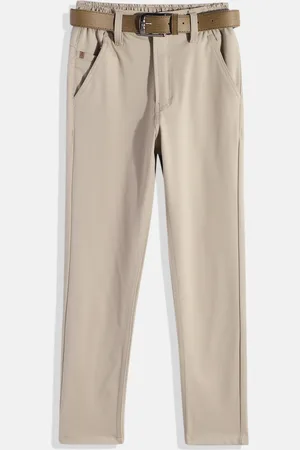 CAVIO Boys Wrinkle Free Chambray Trousers With Belt