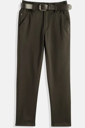 CAVIO Boys Wrinkle Free Chambray Trousers With Belt