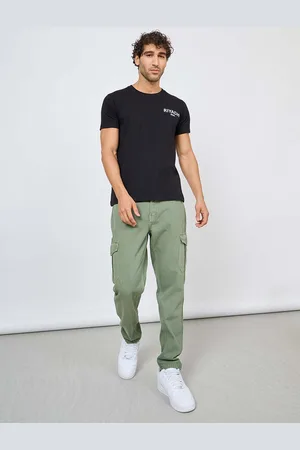 Styli Men Overdyed Cargo Pocket Straight Fit Jeans