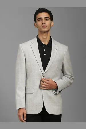 Louis Philippe Self Design Woollen Blazer