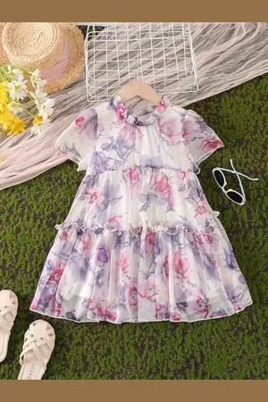 Miss & Chief Embellished Georgette A-Line Dress