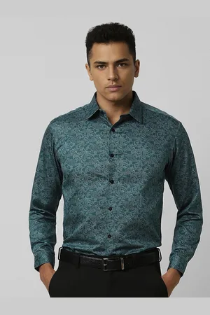 V Dot Men Slim Fit Opaque Printed Formal Shirt
