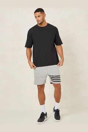 Styli Men Striped Printed Regular Fit Pure Cotton Shorts
