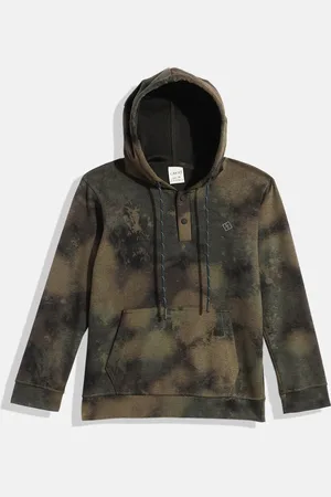 CAVIO Boys Tie and Dye Printed Hooded Sweatshirt