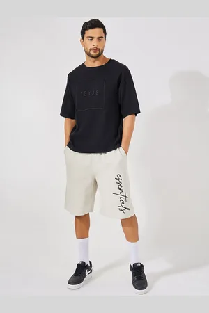Styli Men Essentials Print Oversized Cotton Shorts