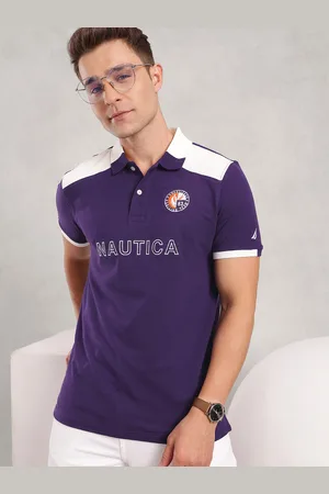 Nautica Brand Logo Embroidered Polo Collar T-shirt