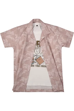 CAVIO Boys Comfort Fit Floral Printed Cotton Casual Shirt