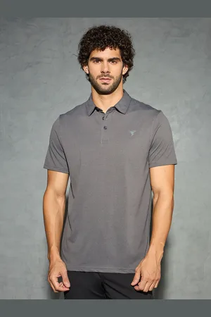TECHNOSPORT Men COTFLEX Solid Polo Collar Antimicrobial Slim Fit Sport T-shirt
