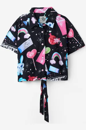 The Souled Store Power Puff Girls Sugar Print Cotton Shirt Style Top