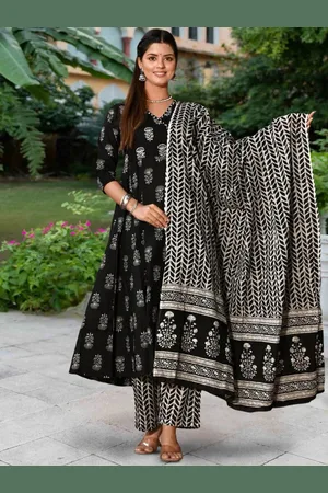 7Threads Ethnic Motifs Printed Anarkali Kurta with Trousers And Dupatta