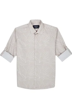 CHARCHIT Boys Comfort Fit Spread Collar Floral Printed Cotton Casual Shirt