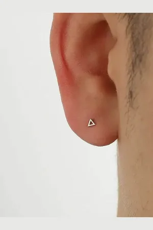 GoldNera Mens 925 Sterling Silver Triangular Shaped Minimal Studs