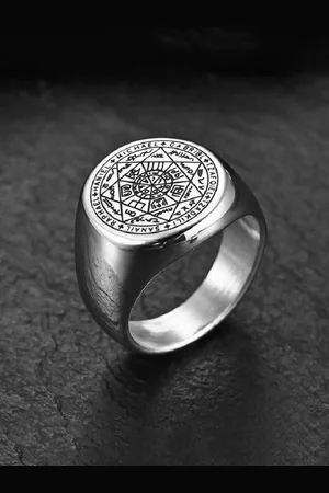 Yellow Chimes Men Silver-Toned Stainless Steel Designed Finger Ring