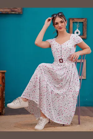 Kalini Women Floral Crepe Fit & Flare Midi Dress