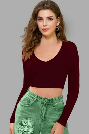 Dream Beauty Fashion Women V-Neck Fitted Crop Top