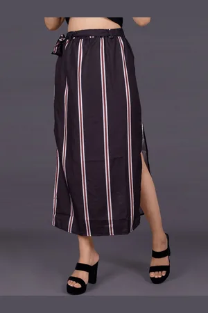 La Aimee Women Striped Straight Skirt