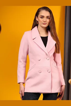 KOTTY Women Notched Lapel Double-Breasted Overcoat