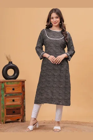 DRESSAR Abstract Printed Round Neck Straight Kurta