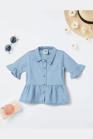 Max Collection Girls Bell Sleeve Cotton Shirt Style Top