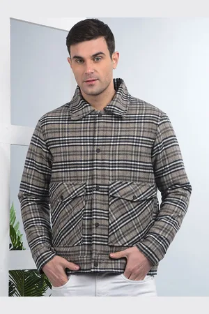 Cobb Men Spread Collar Checked Casual Lightweight Tailored Jacket