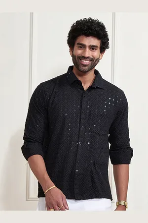 Vastramay Premium Sequinned Embellished Ethnic Shirt