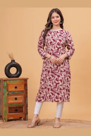DRESSAR Abstract Printed Round Neck Straight Kurta