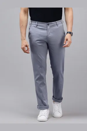 ColorPlus Men Self Design Textured Slim Fit Chinos Trousers