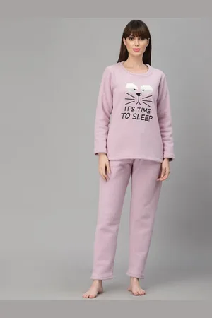 Sweet Dreams Women Self Design Round Neck Tracksuit