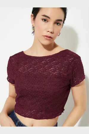 Max Collection URB_N Women Lace Crop Top with Camisole