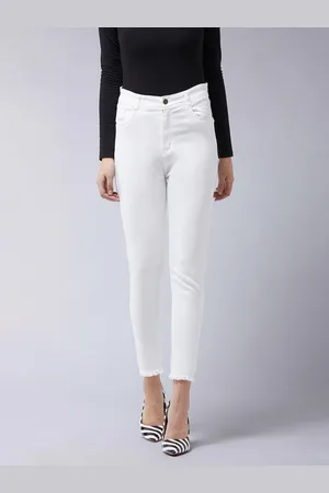 Miss Chase Running For Life Women Skinny Fit High-Rise Stretchable Cropped Jeans